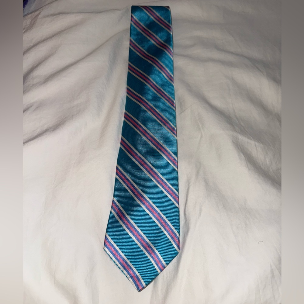 Teal blue striped Brooks Brothers Men’s Tie